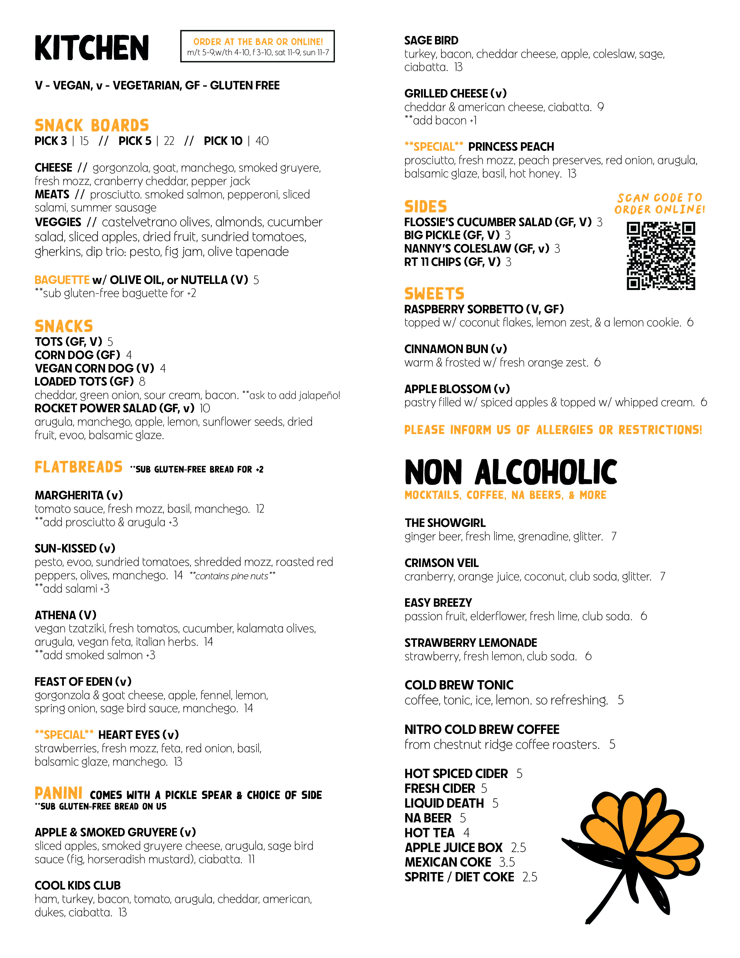 Menu page 1